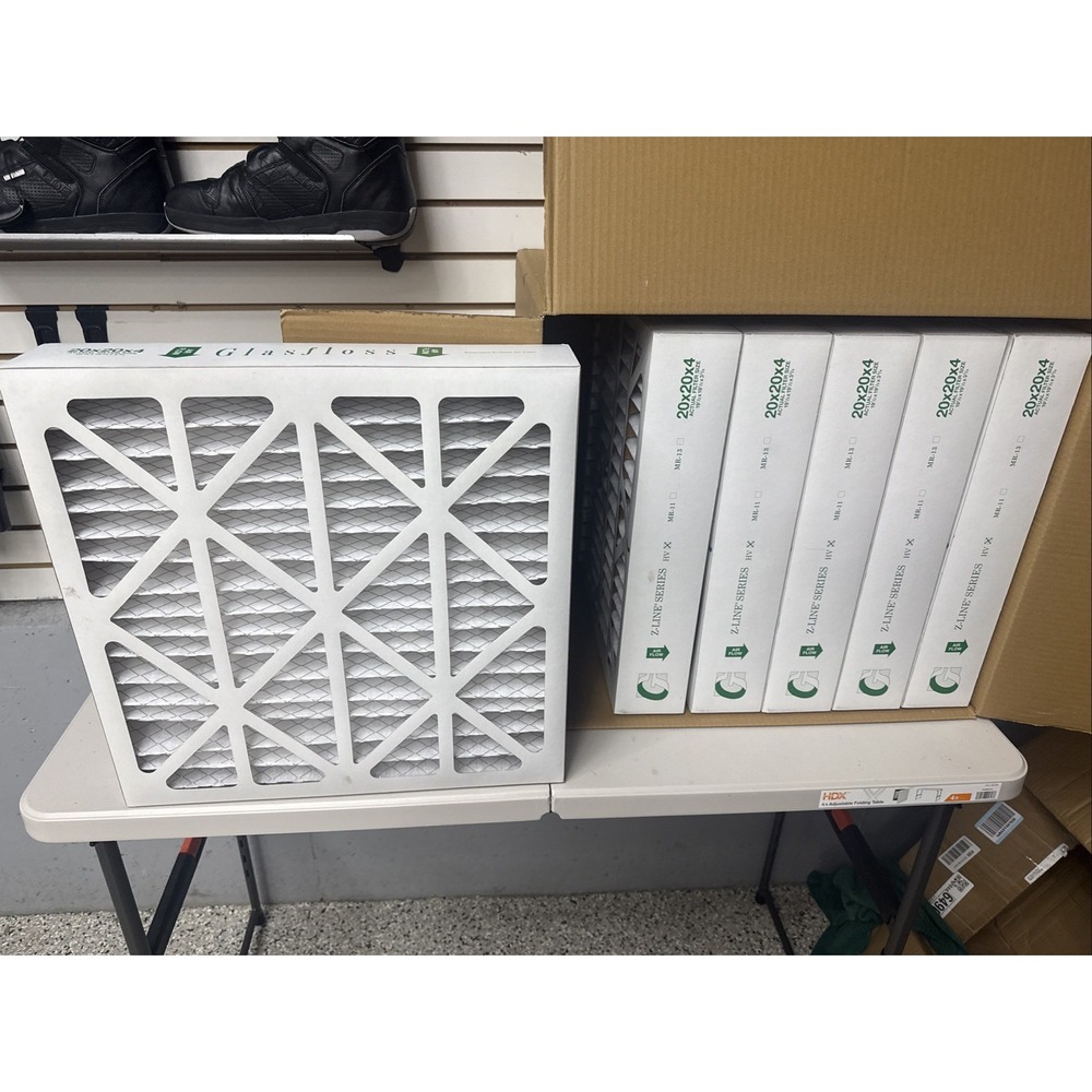 Glasfloss 20x20x4 MERV 10 AC Air Filters 6 Pack Z-Line HV X 19.5x19.5x3.75 NEW